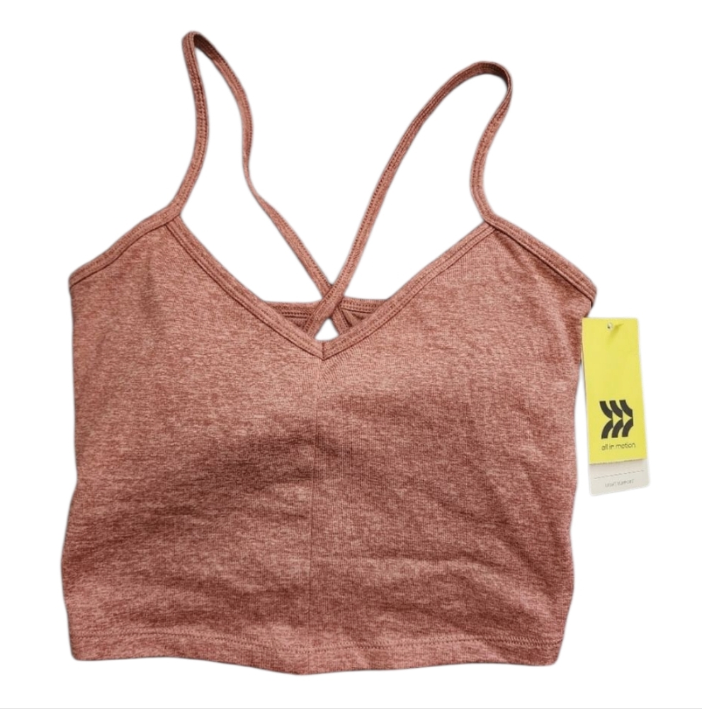 all in motion Mauve Rust Seamless Strappy Sports Bra